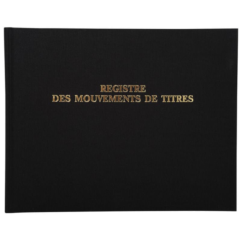 Exacompta - Réf. 91E - 1 registre juridique REGISTRE DES MOUVEMENTS DE TITRES - Dimensions 24 x 32 cm - Format horizontal - 100