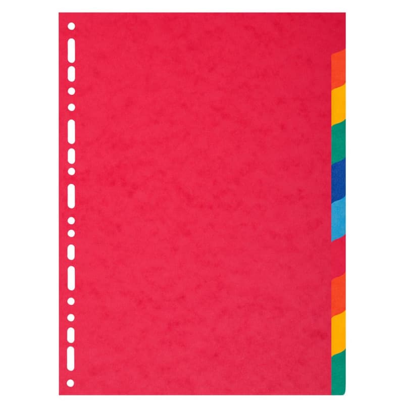 Exacompta - Réf. 1410E - Intercalaires en véritable carte lustrée souple 225g/m2 FSC® avec 10 onglets neutres - Format à classer