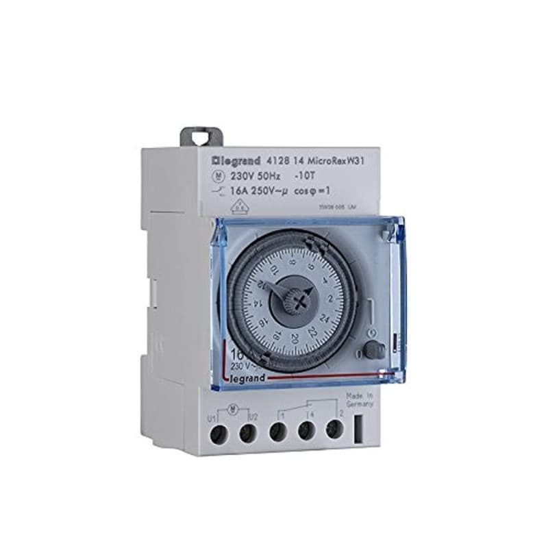 Legrand Micro Rex W31 semaines Programmateur journalier Analogique, Répartiteur à encastrer 3 Module Large, 412814