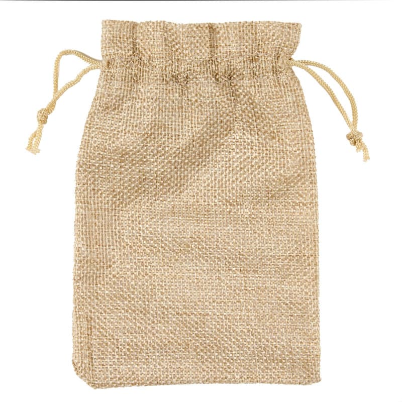 Sac Tissus Cordon 9.5x14.5cm Pochon Dragées, Petit sac cadeau, sachet mariage coloris Lin