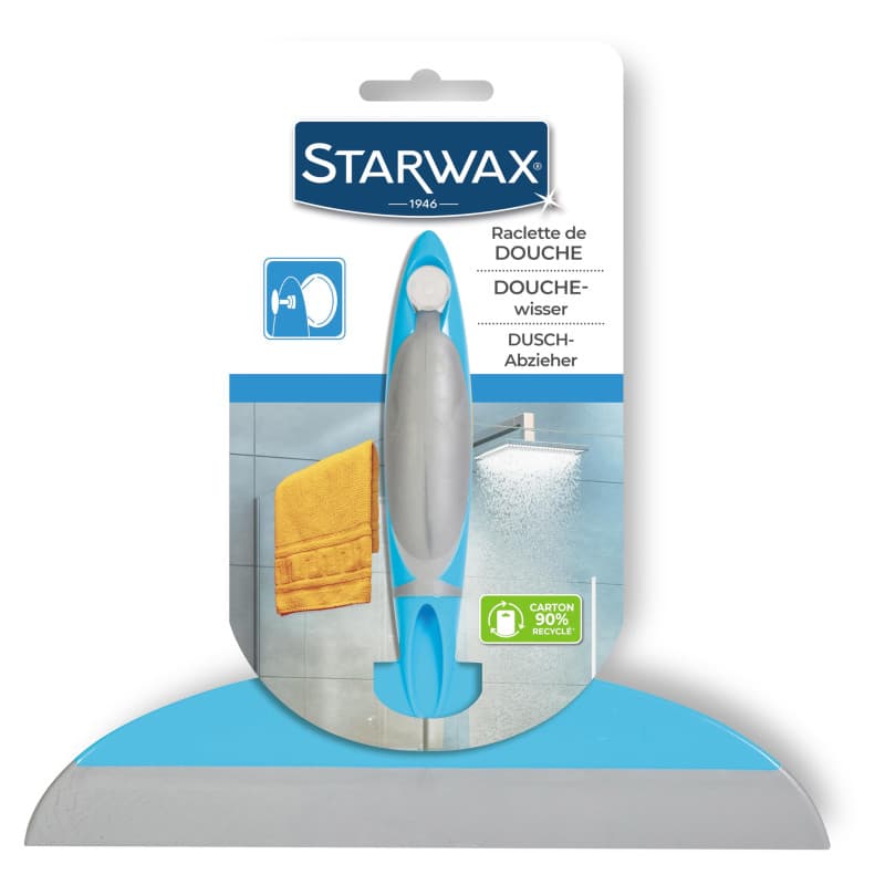 STARWAX - Raclette de Douche - Idéale pour Nettoyer les Parois de Douche - Fabriquée en France - 1 pièce