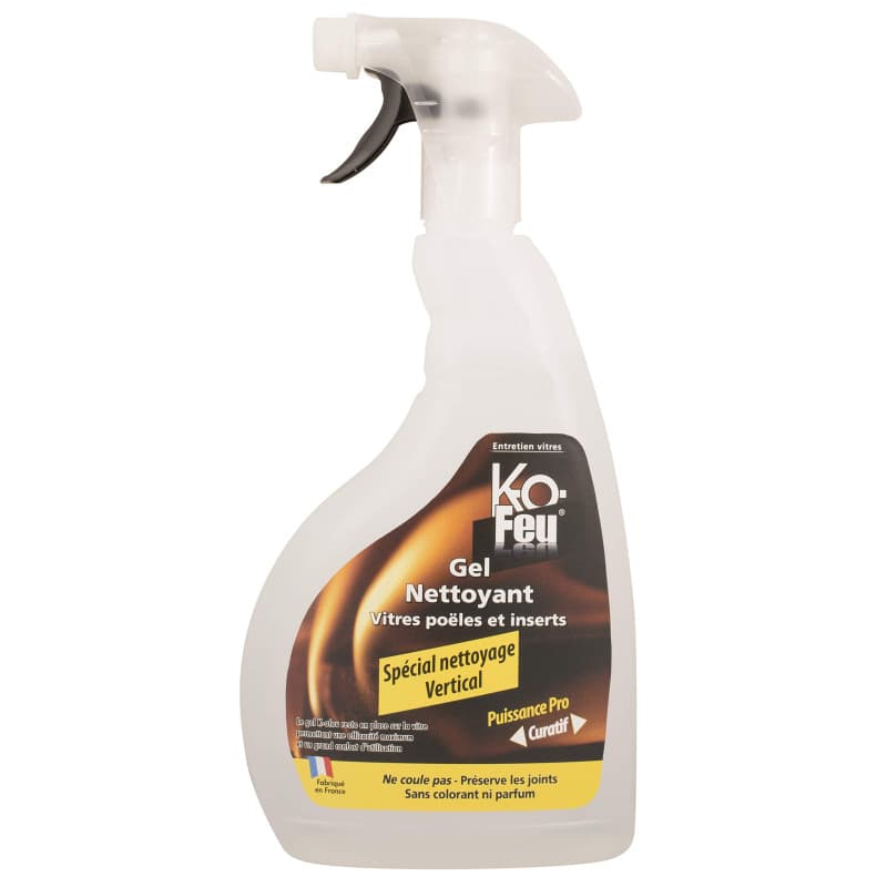 K-OFEU - Gel Nettoyant - Pour Vitres, poêles et inserts - Spécial nettoyage vertical - Sans colorant ni parfum - Ne coule pas -
