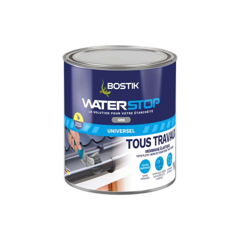 Membrane d'étanchéité - BOSTIK - Waterstop - Réparation fuites - Pot 1 kg - Gris