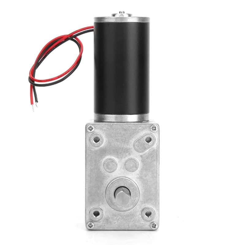 Moteur Électrique 12V 8mm Réducteur de Vitesse à Vis Sans Fin, Moteur Haute Torsion Métal avec Roulement à Billes 12RPM