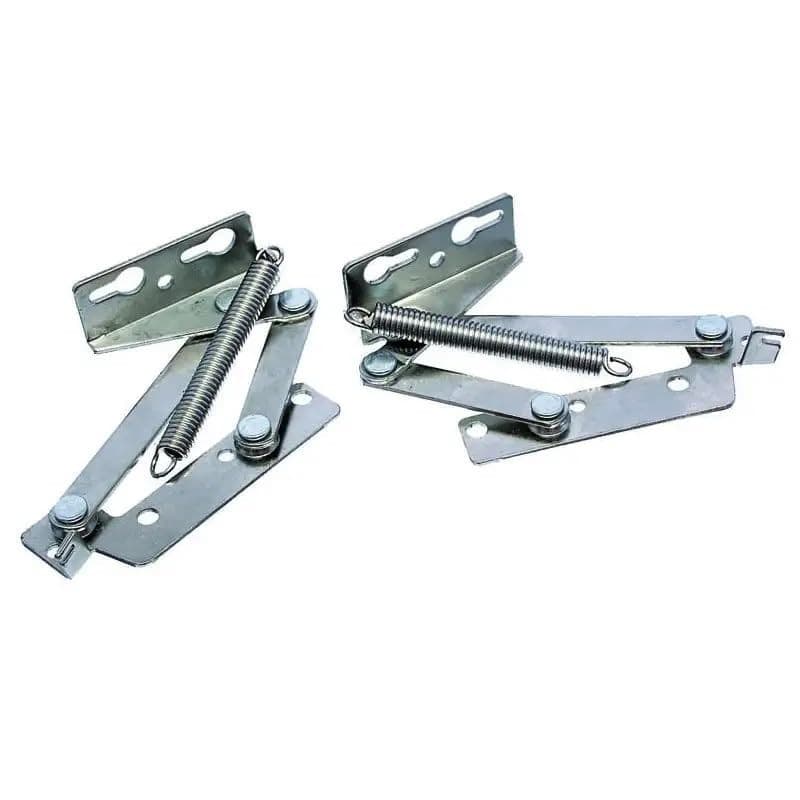 cyclingcolors 2x Charnière ferrure de levage 75° à ressort 140N pour porte pliante acier nickelé à visser Armoire Placard Meuble