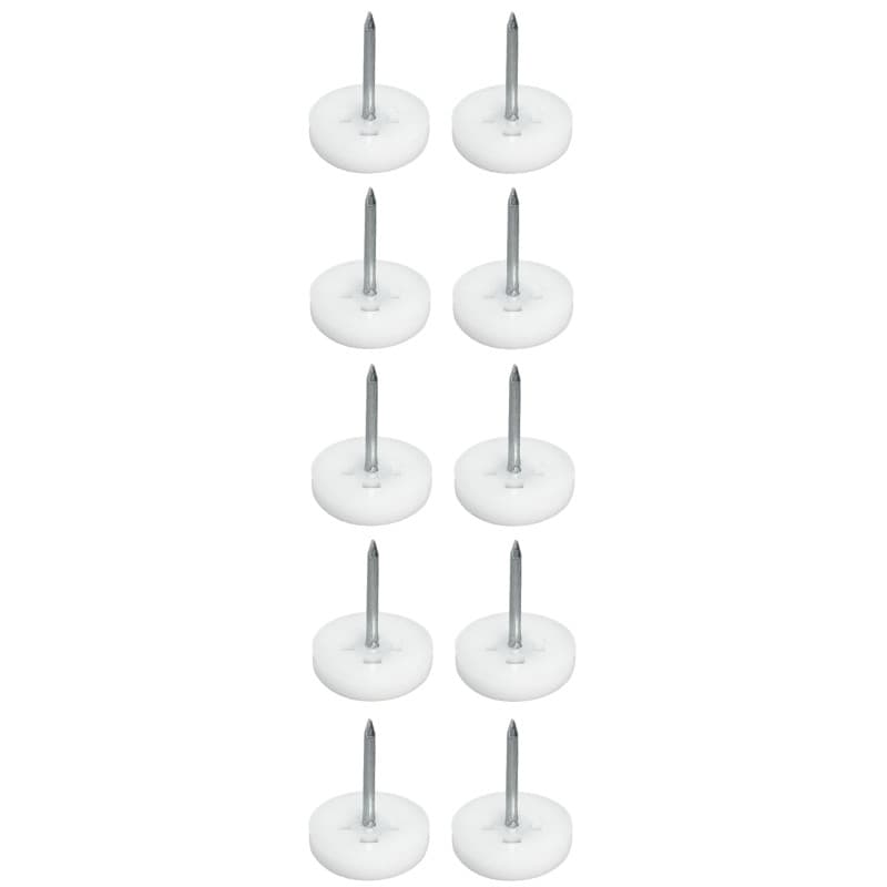 cyclingcolors 10x patin pied de meuble table chaise blanc clou plastique, 10mm