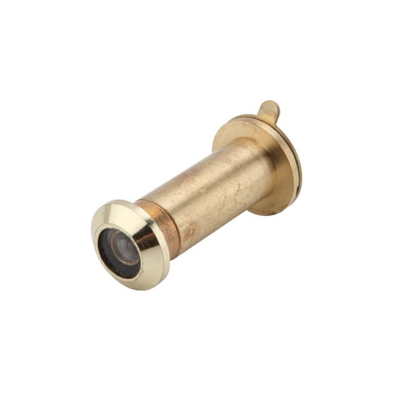 cyclingcolors Judas pour porte d'entrée, Ø 12 mm, jusqu'à épaisseur de porte 57 mm, mat nickelé, laiton