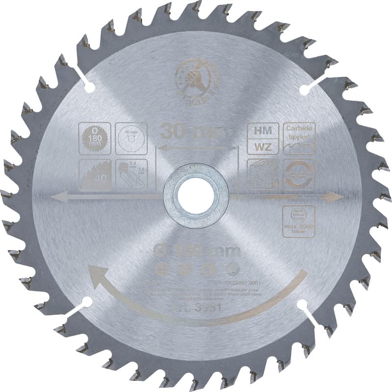 BGS Diy 3951 | Lame de scie circulaire en métal dur | Ø 180 x 30 x 2,5 mm | 40 dents