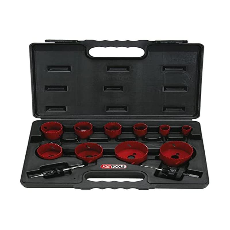 KS Tools - 129.5545 - Coffret de 10 Scies Cloches Ø19-67mm - Scie cloche idéale pour les métaux durs - Coffret embout visseuse 1