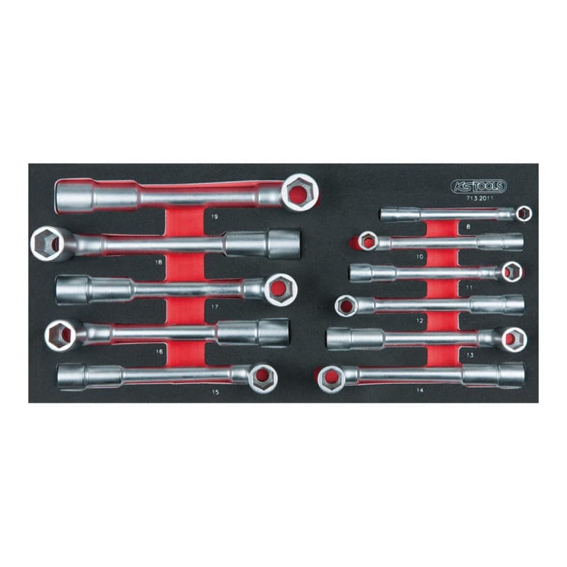 Module de clés a pipe débouchées - 6 pans, 11 pieces KS TOOLS 713.2011