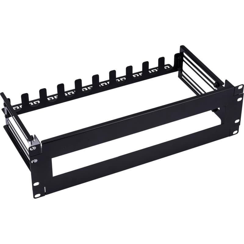 InLine 19106A Barre de disjoncteur 3U avec Rail DIN réglable en Profondeur
