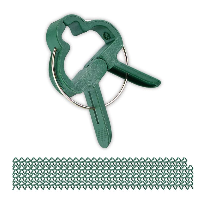 Relaxdays Pinces pour Plantes, Lot de 120, Larges Clips, 4,5 x 6 cm, Attaches pour Pieds de tomates, Jardin, Vert