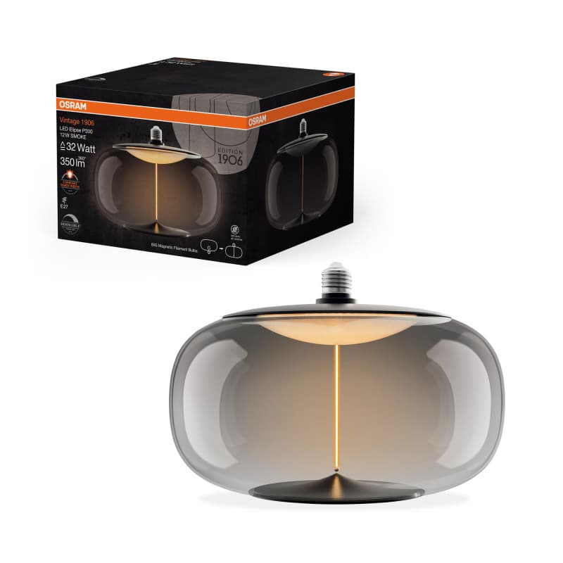 OSRAM Vintage 1906 Big Elipse est une à intensité variaben plastique avec un filament en forme d'ellipse. Il offre 12 W pour 350