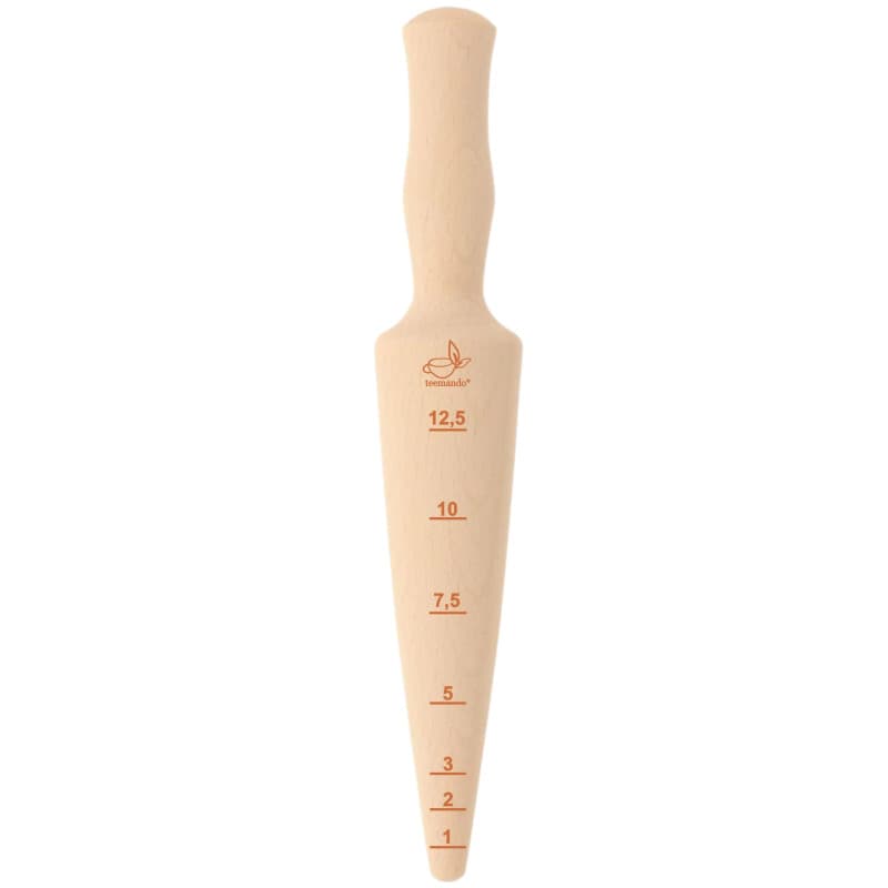 Teemando® Planteur de marque avec échelle en bois de hêtre non traité, 24,5 cm de long
