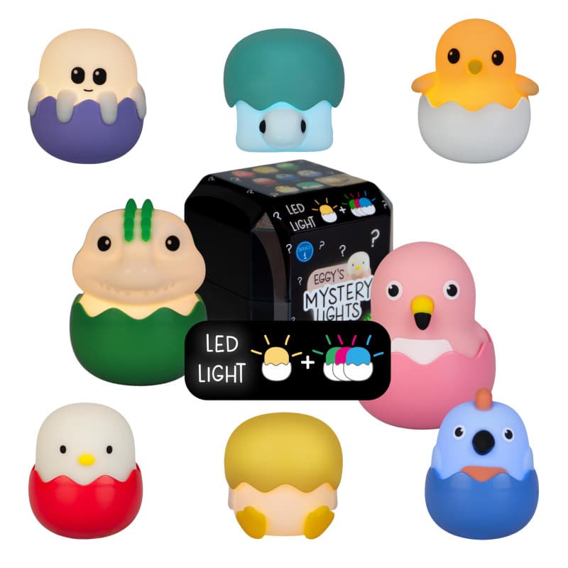 MegaLight Mini veilleuses pour Enfants | Boîte mystère | Choix aléatoire de Personnages|1 sur 9 à Collectionner l 4 Couleurs de