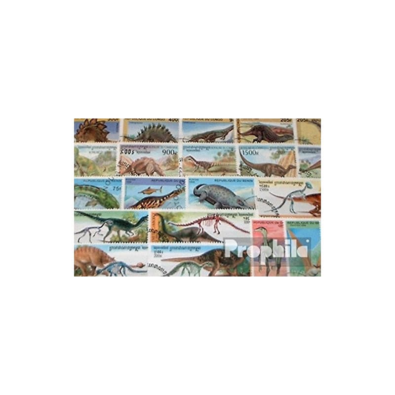 Motives 100 Divers Préhistoriques Animaux Timbres (Timbres pour Les collectionneurs) Amphibiens/Reptiles/Dinosaure