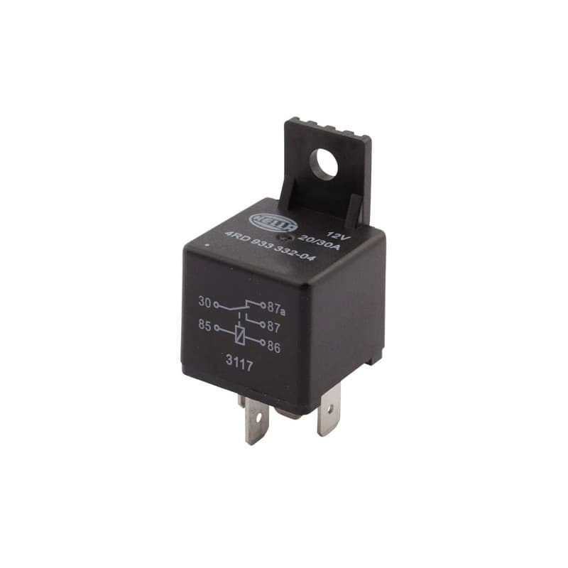 HELLA 4Rd 933 332-041 Relais, Courant De Travail - 12V - 5Pôle - Relais Inverseurs - Avec Support