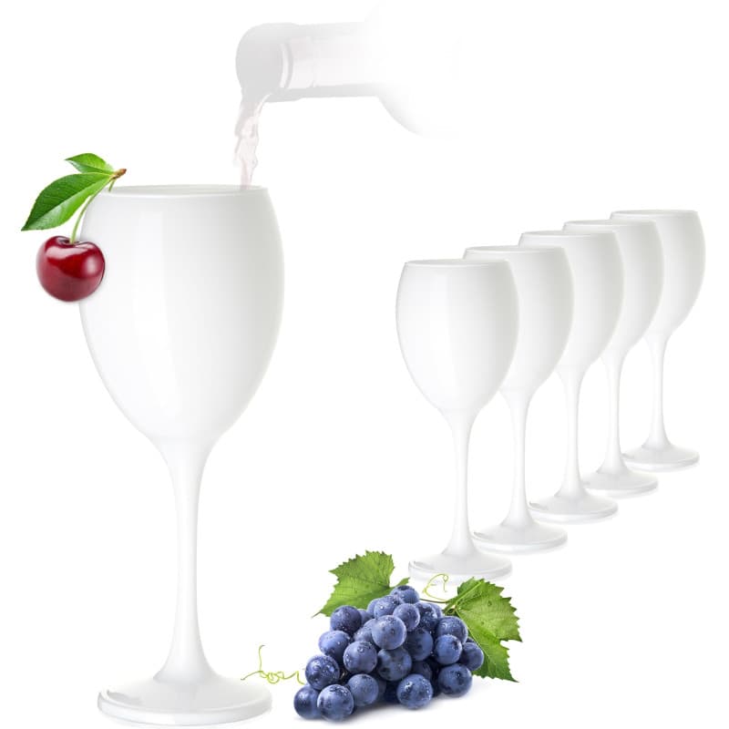 Platinux - Lot de 6 coupes à vin - En verre massif - Pour vin blanc, vin rouge et eau - 320 ml