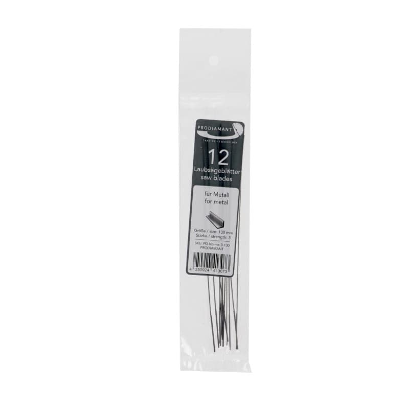 PRODIAMANT Lot de 12 lames de scie à chantourner - Taille 3 - Pour métal - 130 mm - Fabriqué en Allemagne
