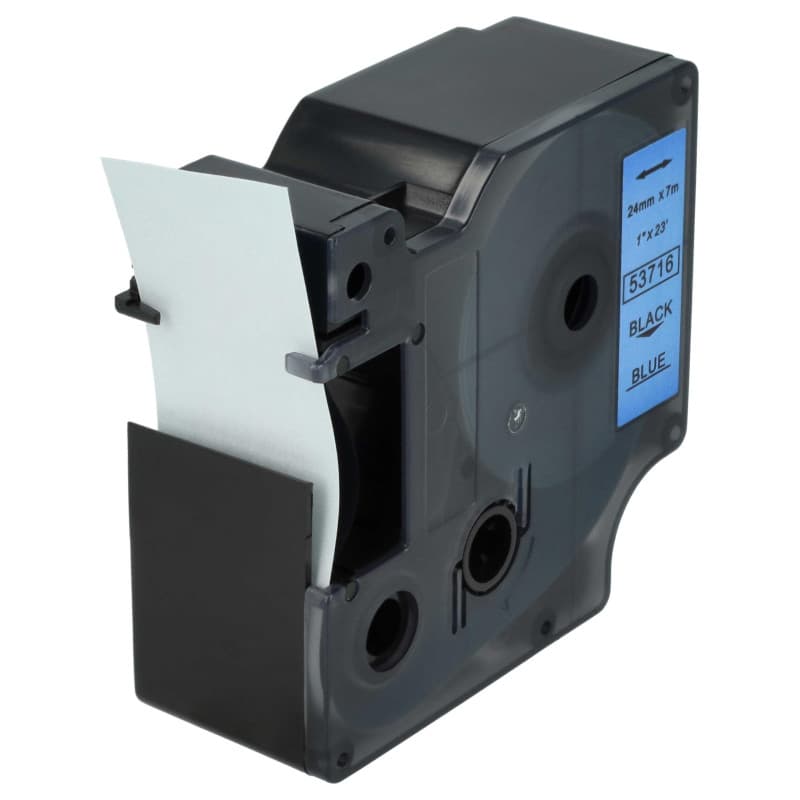 vhbw Ruban compatible avec Dymo LabelManager 400, 450D, 450, 500TS, 500, 300 imprimante d'étiquettes 7m x 24mm Noir sur Bleu