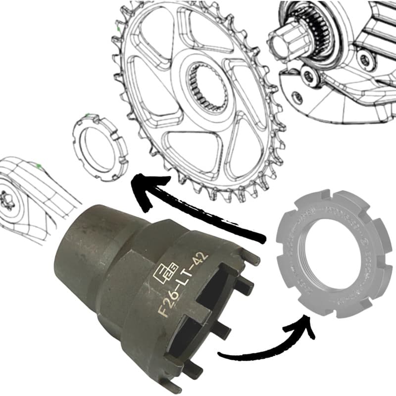 Fantic26 Anneau de Verrouillage pour vélo - Anneau de Fermeture - Plateau de chaîne - Outil de démontage - Convient pour Ebike B