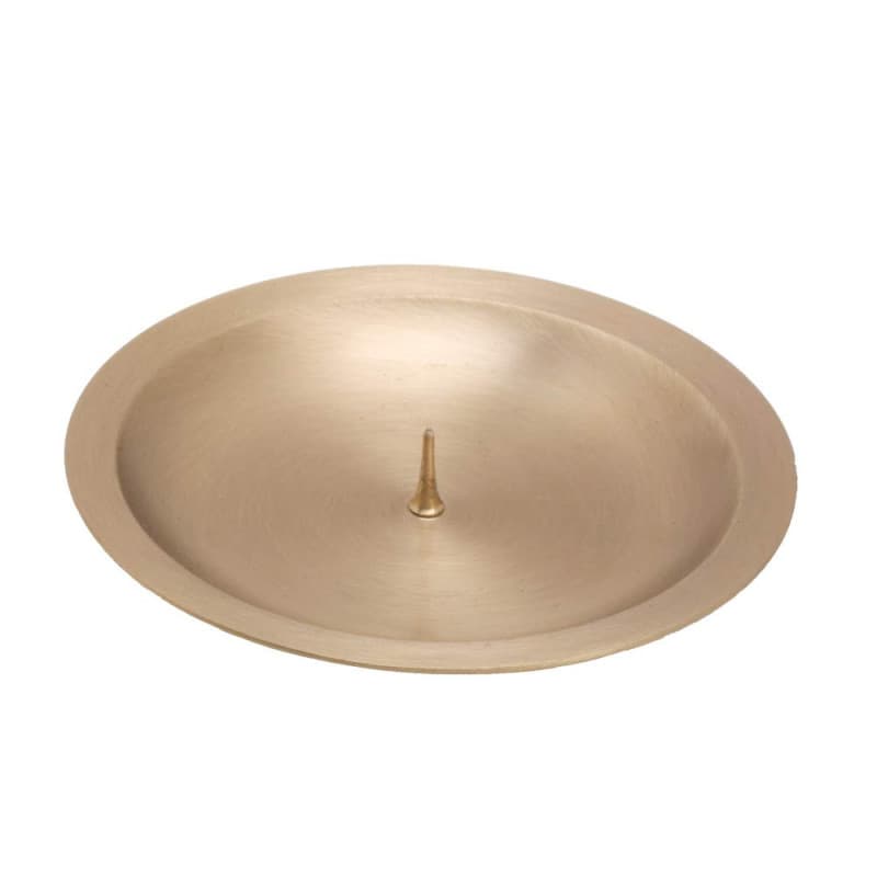 NKlaus Assiette à Bougie Ø 10cm avec épine 1cm Bougeoir Chandelier en Laiton Dessous-de-Plat Bougies de Communion Baptême 2812