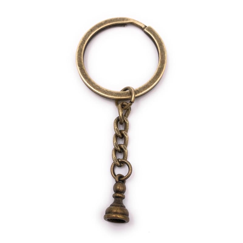 H-Customs Pièce d'échecs pion échecs figure porte-clés pendentif en bronze métal