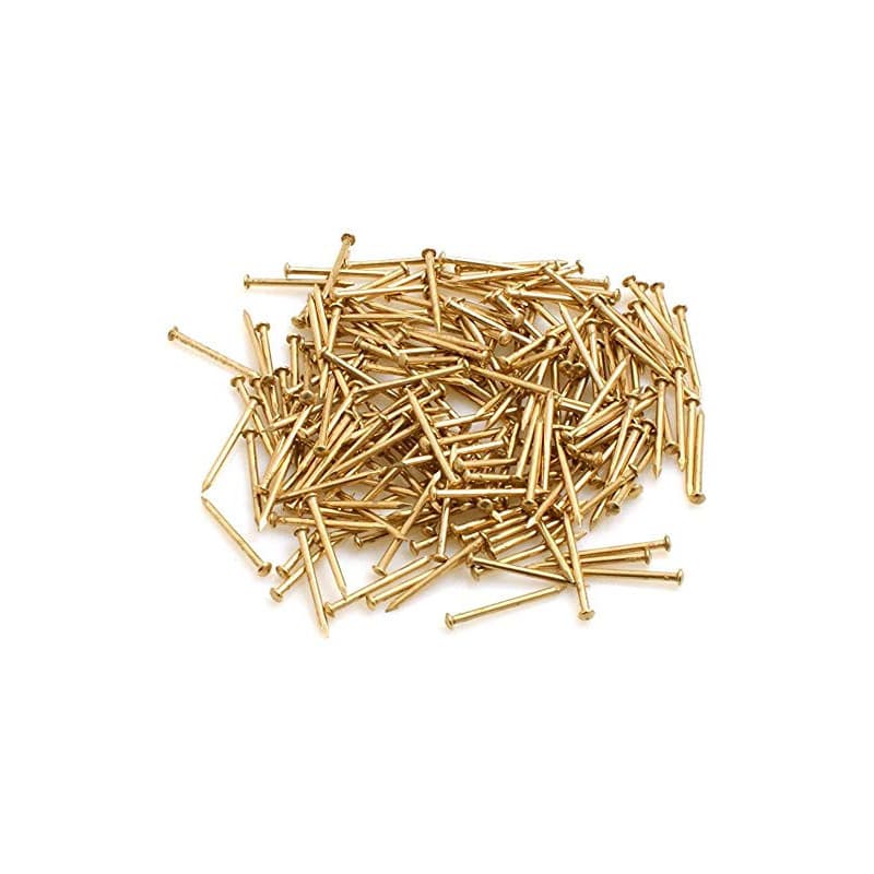 Design61 Lot de 130 clous à tête ronde en fer laitonné 2 x 30 mm 100 g