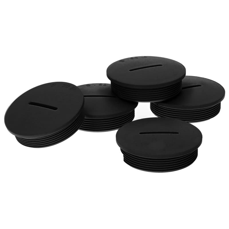 Kalitec G4516220 M16 Lot de 5 bouchons d'obturation ronds en plastique noir - Diamètre : 20 mm - M16 - Anti-poussière et étanche