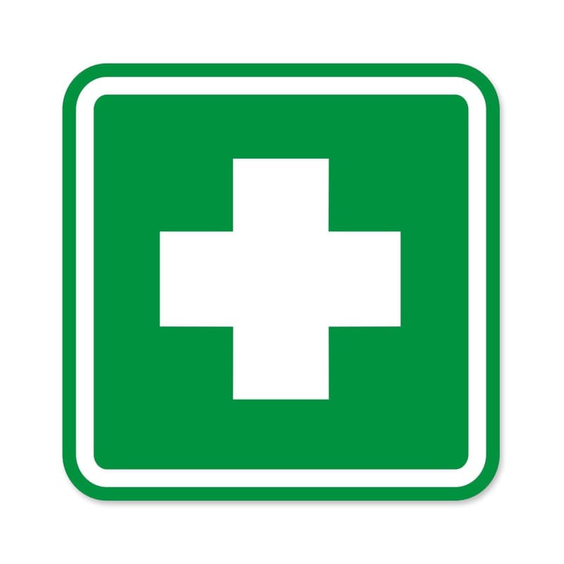 iSecur® autocollant trousse de premiers secours I 10x10cm I étiquette d'avertissement I boîte de premiers secours I adhésif exté