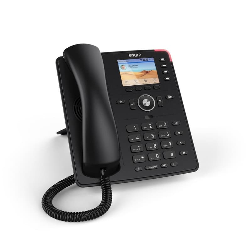 Snom D713 TéLéPhone Fixe Filaire avec ÉCran Couleur TFT Haute RéSolution, 4 Touches LED Programmables, Telephone Fixe Filair