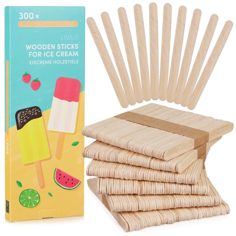 300 bâtonnets pour bricolage et bâtons de glace en bois - LIVAIA