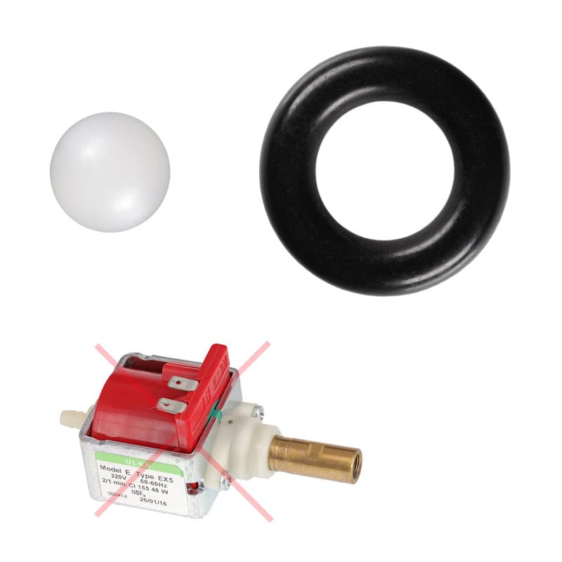 Snapworld-Kaffee Kit d'entretien avec joint + boule compatible avec Ulka EX5 EP5 EP5GW Hf Pompe compatible avec Saeco Miele Bosc