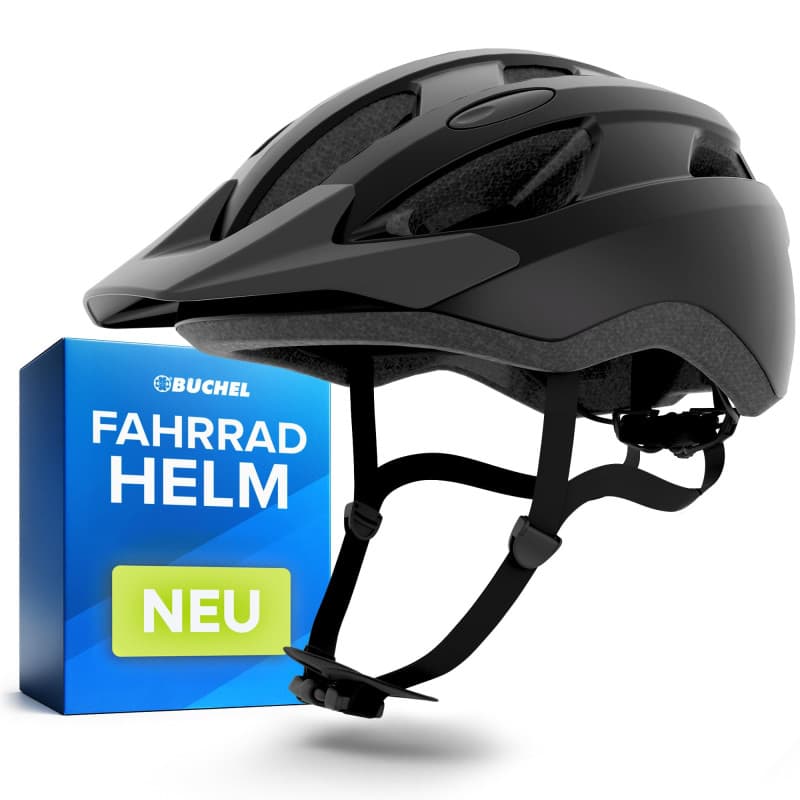 BÜCHEL Casque de vélo avec technologie In-Mould - Pour enfants et adultes - Cam Lock, mentonnière et moustiquaire - Tailles M 52