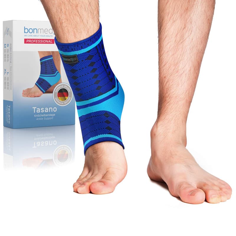 bonmedico Professional Chevillère Entorse Tasano - Protège Cheville Compressif Homme/Femme - Chevillère De Maintien Sport, L