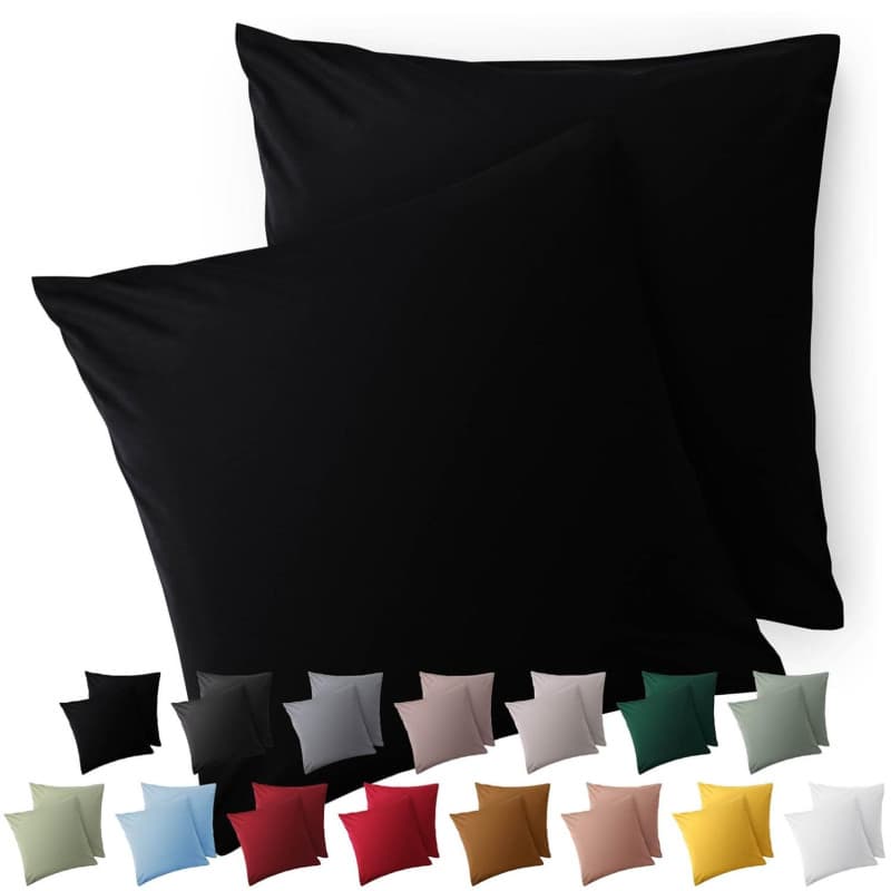 Blumtal Taie Oreiller 40x40 Lot de 2 - Housse de Coussin Microfibre - Taies d'oreillers avec Fermeture éclair, certifiée Oeko-Te