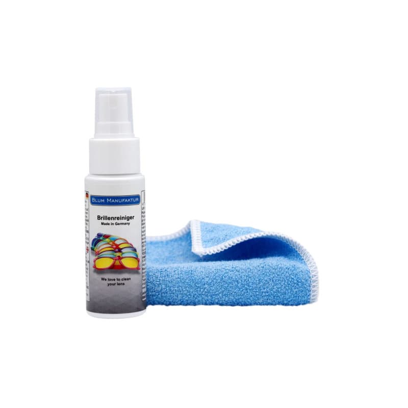 Blum Manufaktur Nettoyant pour lunettes 50 ml - Spray nettoyant pour lunettes - Avec chiffon en microfibre de 30 x 30 cm, fabriq