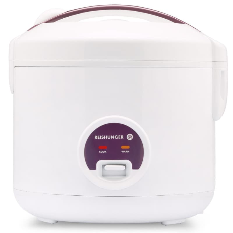 REISHUNGER Cuiseur à riz & cuiseur vapeur avec revêtement céramique, blanc, 1,8L - jusqu'à 10 portions - Préparation rapide sans