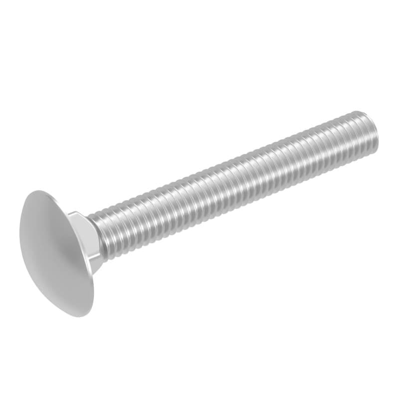 SECCARO Lot de 20 vis de serrure M10 x 75 mm, acier inoxydable V2A VA A2, DIN 603 / ISO 8677, tête ronde plate avec embout carré