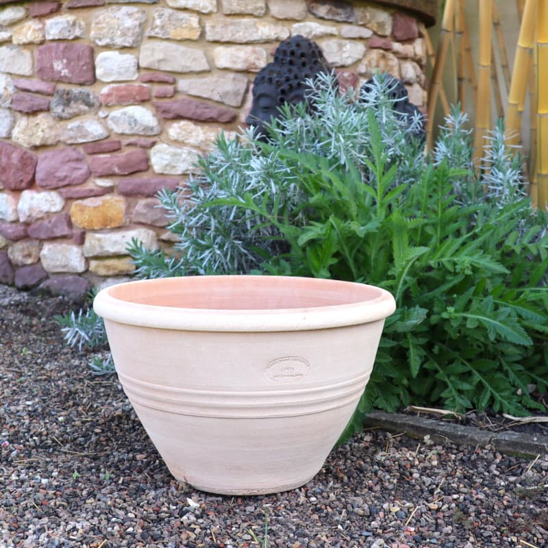 Palatina Werkstatt Pot de fleurs Veronica en terre cuite - 40 cm - 100 % terre cuite fabriquée à la main - Pour le jardin et l'i