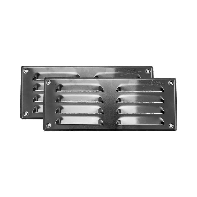 Vent Systems 260 x 105 mm en aluminium, 2 pièces, grilles d'aération avec grille d'insectes. Applications CVC - Chauffage, refro