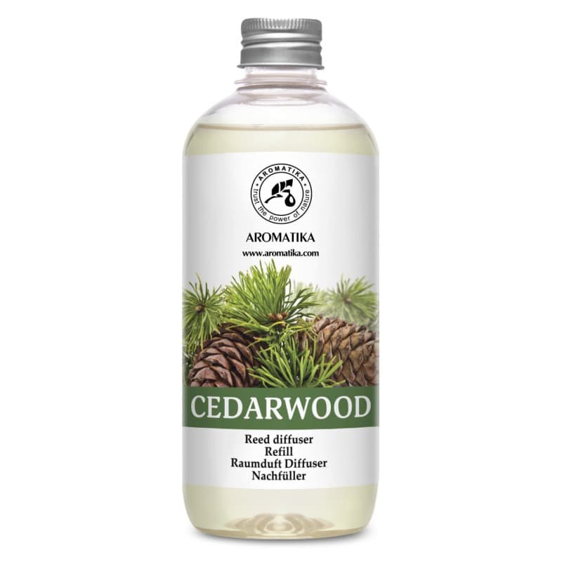 Recharge Diffuseur de Parfum Bois de Cèdre 500ml - Naturel Fragrance Fraîche et Durable - Désodorisant - Aromathérapie - Parfum