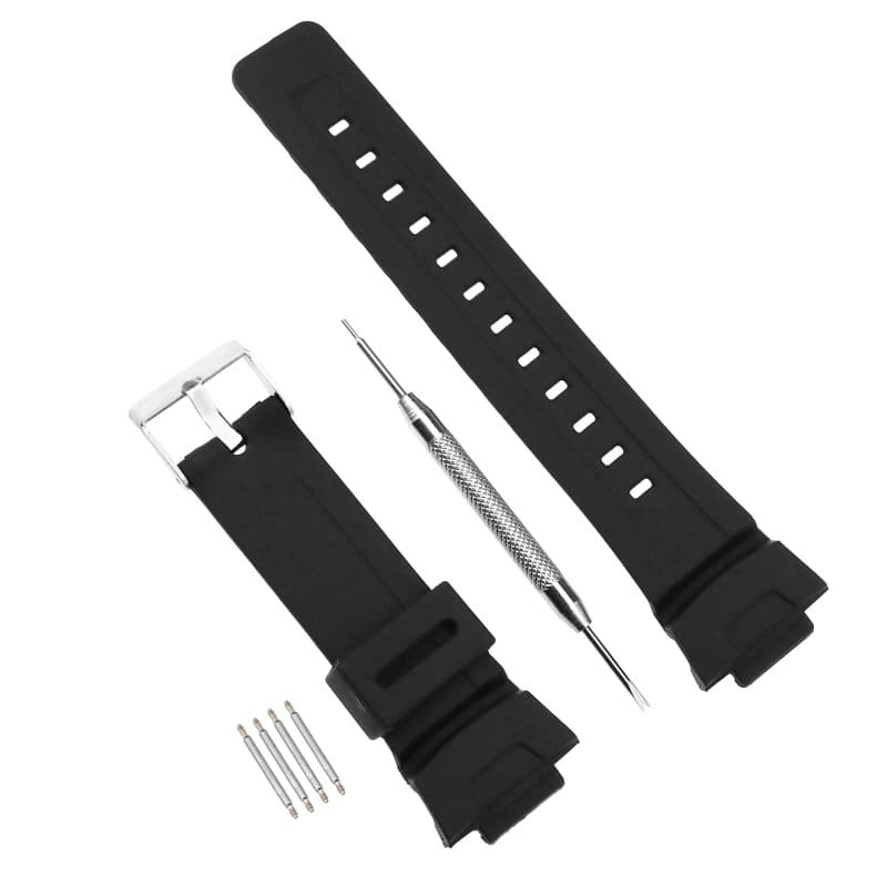ENET 16mm Bracelet de Montre en Caoutchouc Étanche Bracelet de Montre de Montre Remplacement Compatible avec Casio GLX GA-200 GA