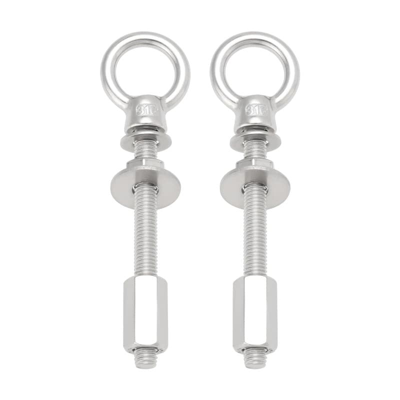 OTOTEC Lot de 2 boulons à anneau en acier inoxydable 316 M8 x 80 mm avec rondelles d'écrous pour charnières de porte arrière com