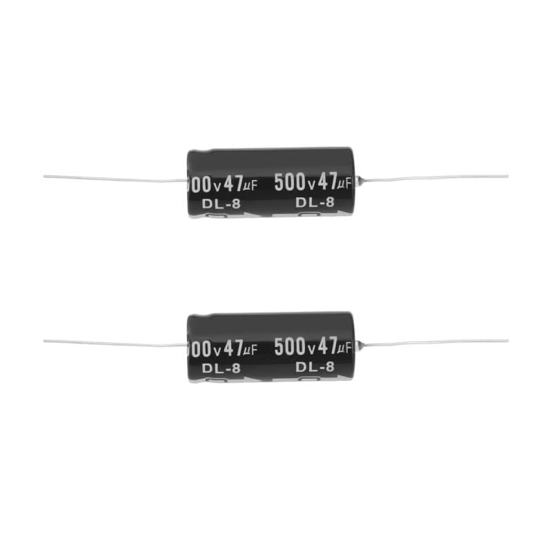 OTOTEC Lot de 2 Condensateurs Axiaux 47uF 500V 43x18mm Compatible avec Fender Hot Rod Deluxe Utiles pour Remplacer Les Capuchons