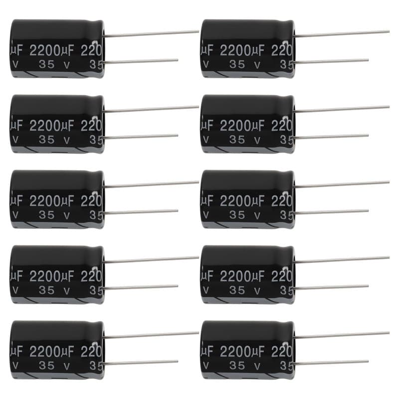OTOTEC Lot de 10 condensateurs électrolytiques radiaux en aluminium 2200uF 35 V 16 x 25 mm RM7,5 105 °C