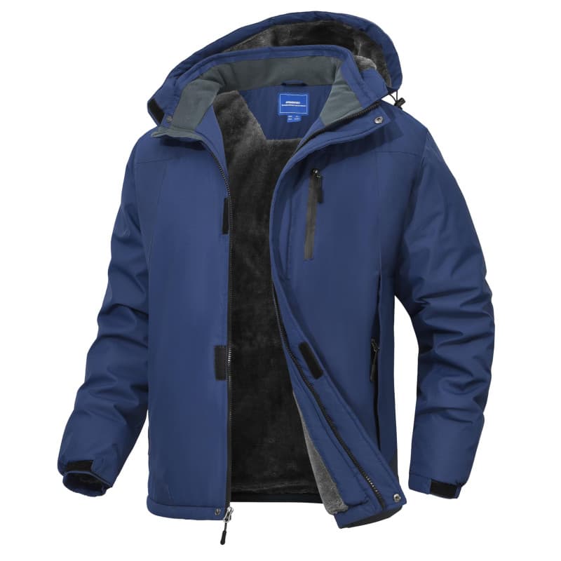 Zoofly Veste Homme Hiver Coupe-Vent Manteau Ski Homme Poches Zippées Veste Imperméable Chaud Doublure Polaire Veste De Montagne