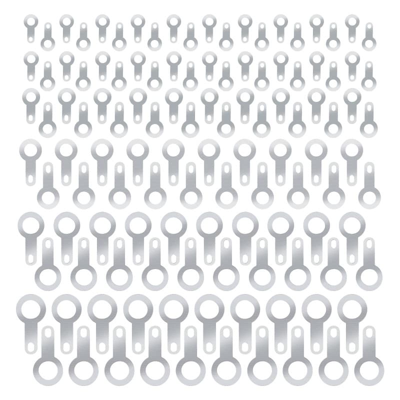 EMSea Lot de 120 cosses à souder 6 en 1 en laiton plaqué argent 2,2 mm, 2,7 mm, 3,2 mm, 4,2 mm, 5,2 mm, 6,2 mm