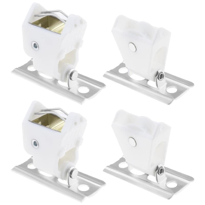 YINETTECH Lot de 2 poulies de renvoi de cordon et 2 mécanismes de verrouillage de cordon pivotants pour stores et stores de mais
