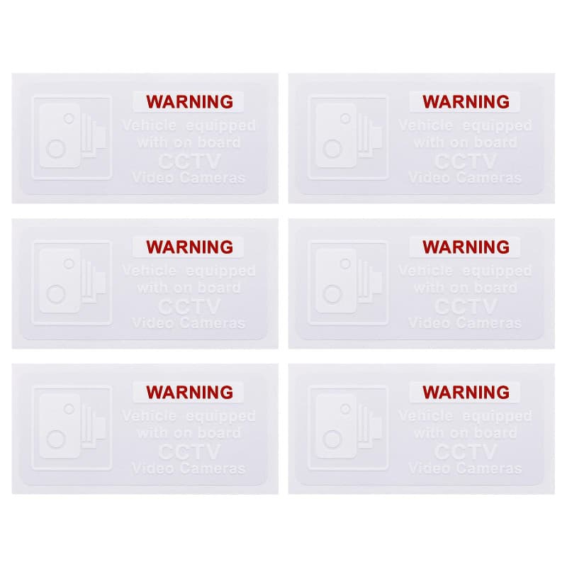YINETTECH 6pcs Panneaux d'avertissement pour Véhicule Équipé d'autocollants de Caméras Vidéo CCTV à Bord 100 x 45mm en Vinyle Au